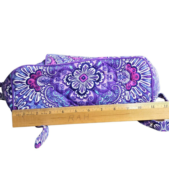 Vera Bradley Drawstring Backpack Lilac Tapestry Medium Tote Buckle Straps Purple - Picture 4 of 12